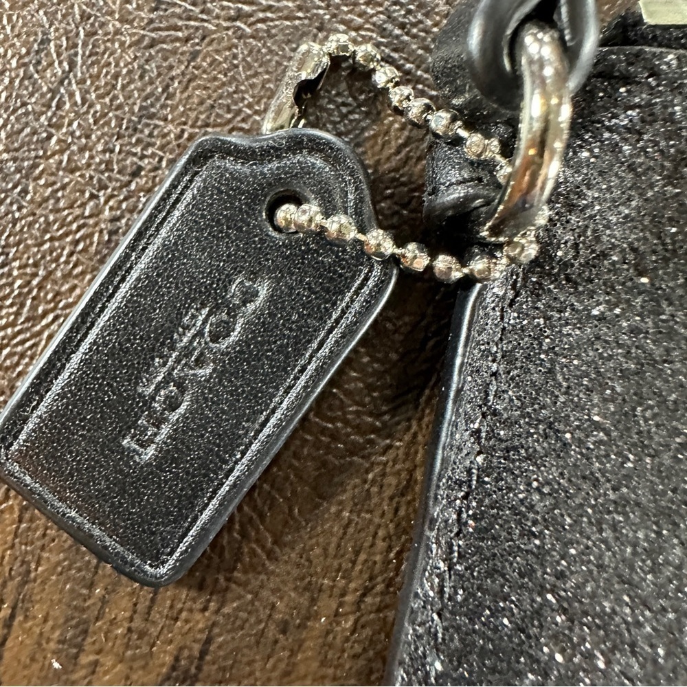 VTG Coach Glitter Black Wristlet with Silver Hardware - Picture 3 of 7